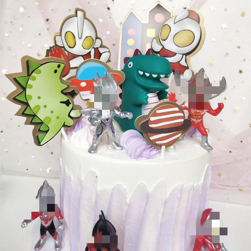 Baking Cake Decoration Rugged Man Little Monster Doll Pendulum laser Superman Monster Cubism Solid Inserts