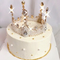 Crown cake decoration European crown retro handmade crystal Queen big crown cake ornaments hot-selling models