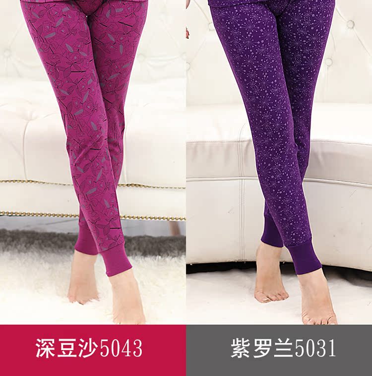 Quần cotton mùa thu quần của phụ nữ quần dài quần ấm giữa và cũ cao eo cộng với phân bón XL quần cotton đơn quần thun ôm