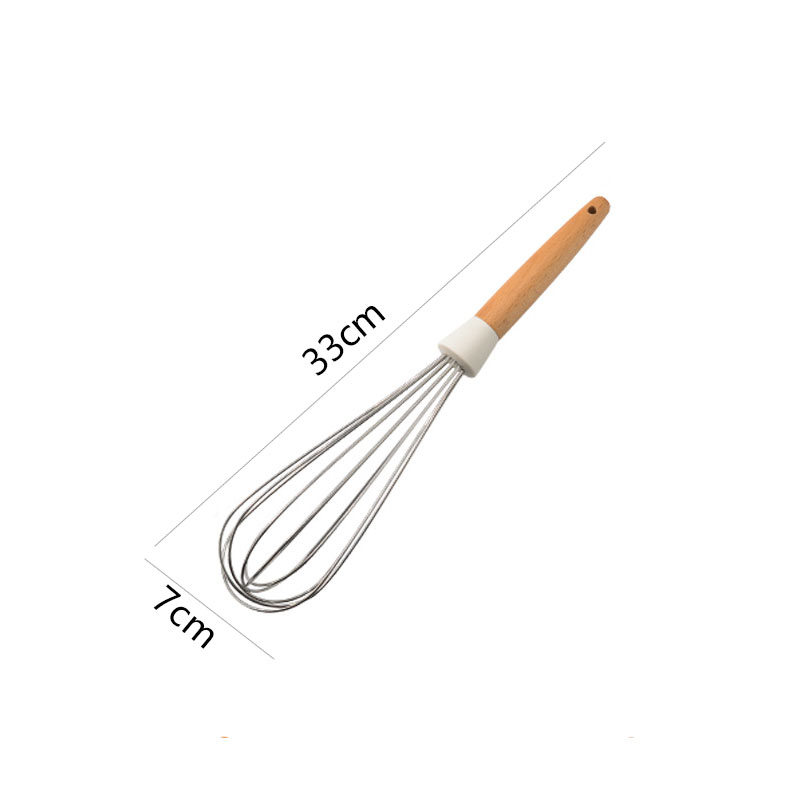Whiskwhite silica gel Spatula a soup spoon Spoon household Kitchenware Stir fry non-stick cookware Pan Shovel Wooden handle Shovel spoon suit