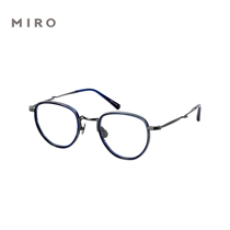 (MIRO) designer titanium alloy spectacle frame hawksbill collar flat light transparent mirror frame male round art female full frame