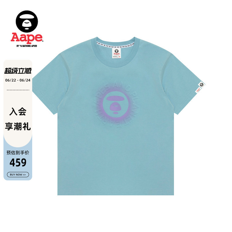 Aape official store Women's Spring and Summer Embossed Letter Ring Ape Graffiti Print Short-Sleeved T-Shirt 1906Xxq