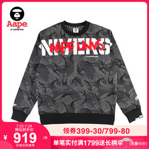 Aape mens autumn and winter street style camouflage letter print velvet sweater 3381XX9 FW