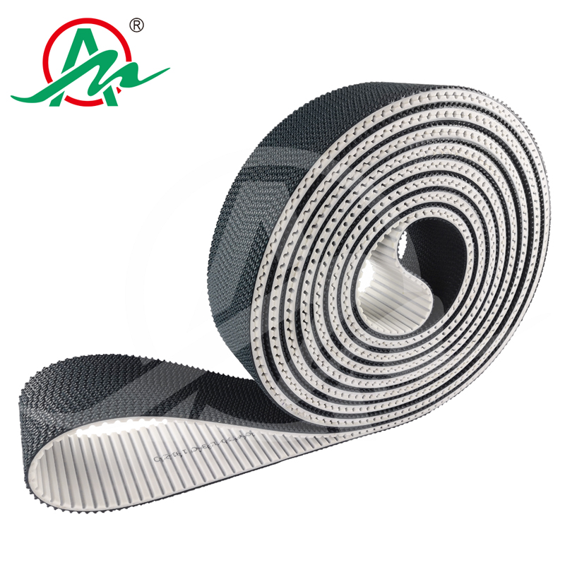 Foshan Aimai industrial belt factory direct sales pu polyurethane steel wire transmission toothed belt dark green pattern timing belt