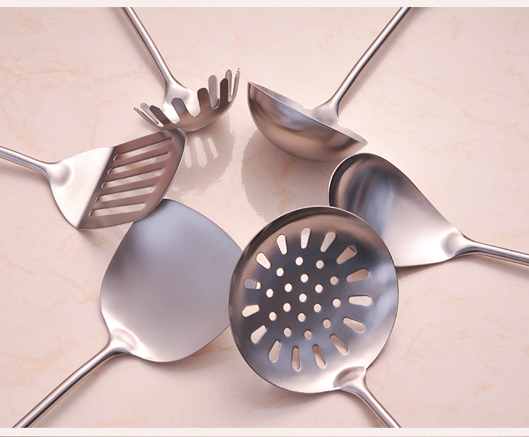 Đức thìa inox 304 nồi đặt muỗng lớn colander dày muỗng dài tay cầm xẻng muỗng đồ dùng nhà bếp - Phòng bếp kệ gia vị 3 tầng