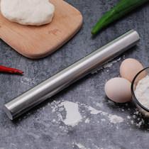 304 stainless steel rolling pin large baking rod rushing dough stick rolling noodle stick rolling dumpling skin rolling noodle stick solid wood small