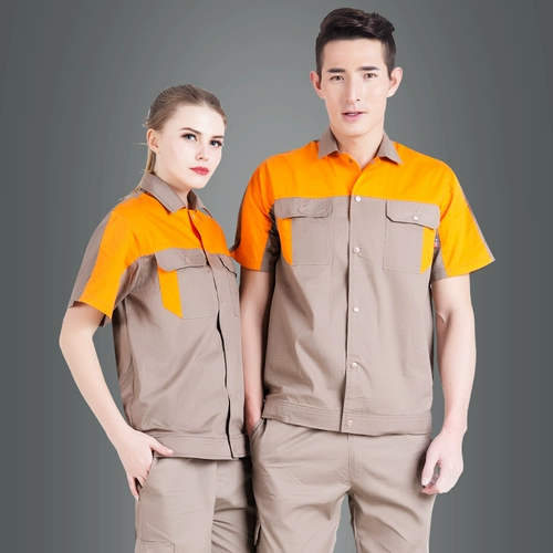 Хлопковый рабочий тонкий износостойкий комплект, короткий рукав