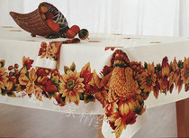 New Thanksgiving Turkey tablecloth exported to Europe and the United States Western table tablecloth rectangular round coffee table cloth company cover cloth