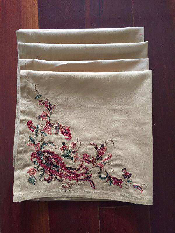 American Single CHAPS Cotton Embroidery Pass Dining Towels Tea Towels European Retro Style Multi-Used Square Towels