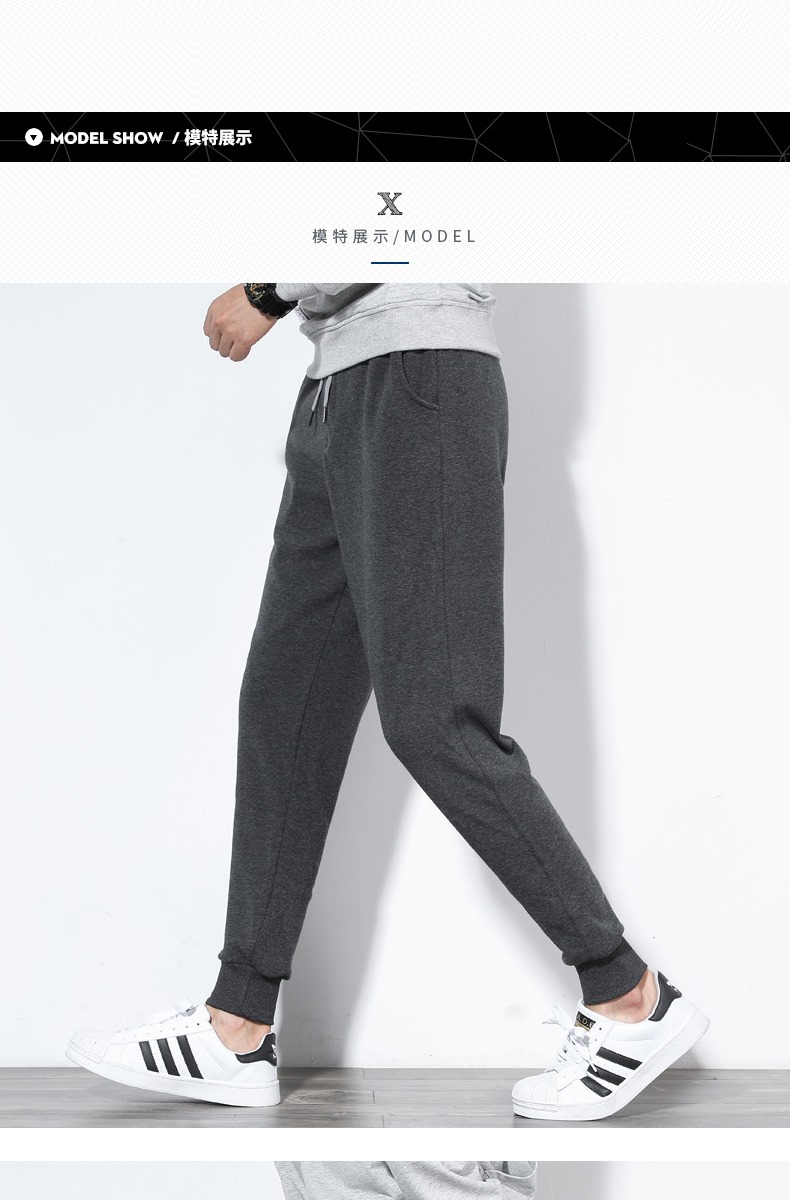 Cộng thêm quần lửng nhung nam mùa thu đông Các mẫu quần lửng ống rộng quần kín miệng quần nam phiên bản Hàn Quốc của xu hướng giải trí chân quần ống rộng nam