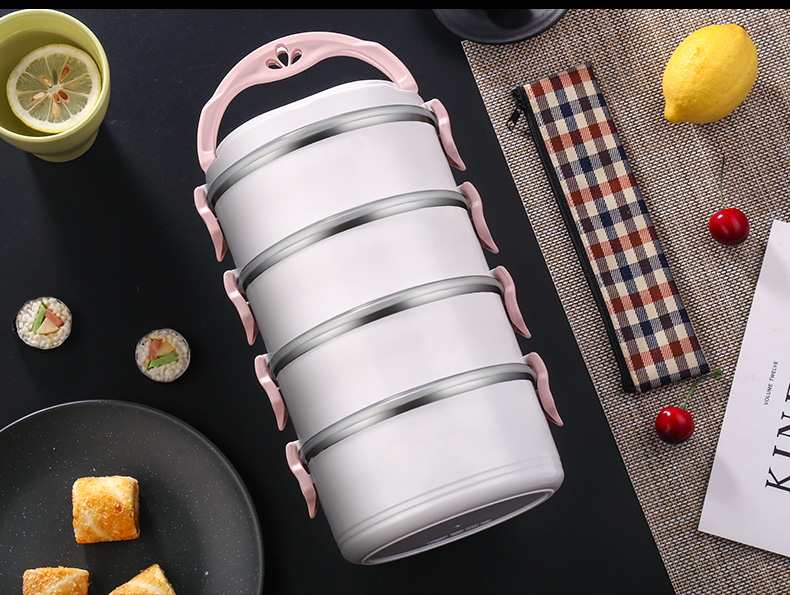 hop com cam dien Thép không gỉ cách nhiệt 304 hộp ăn trưa sinh viên ăn trưa có nắp căng tin Hàn Quốc đơn giản dành cho người lớn bộ hộp cơm giữ nhiệt lock&lock easy carry 2l lhc8039