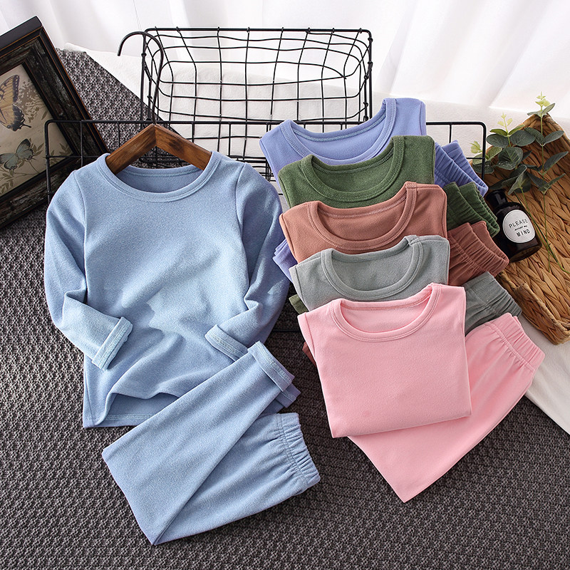 Children's underwear set boys autumn clothing sanitary pants girls autumn and winter warm children's pajamas baby autumn bottoming shirt