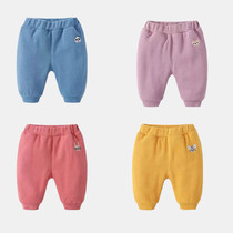 Baby spring and autumn big pp pants thin cotton knitted pants boys and girls cute casual wear long pants