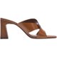 ZA DTM European beauty shoes sandals brown Roman high heels women's 2021 new open toe back empty fashion sandals