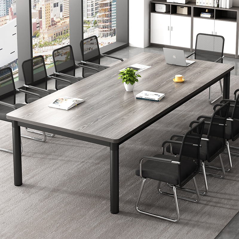 Conference Table, Long Table, Training Table, Work Table with Thick Round Legs, Study Table for Study Room, Large Table for Office, Simple Computer Desk