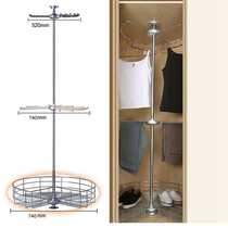  Wardrobe 360-degree rotating basket three-layer corner hanger Cloakroom corner clothing basket Shoe rack telescopic pants rack