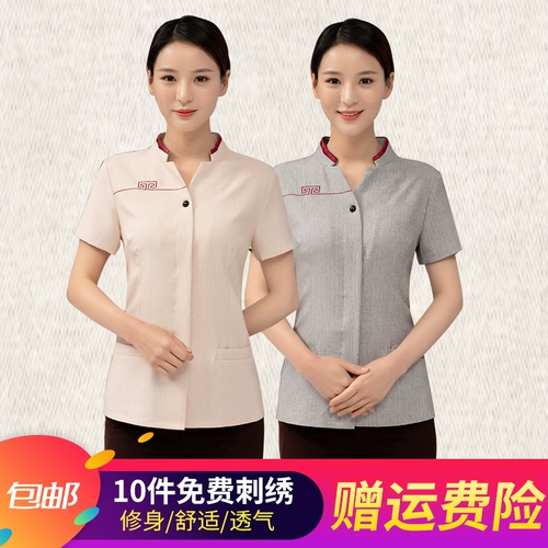 Комнатная униформа для отеля для работы, комплект, комбинезон, короткий рукав