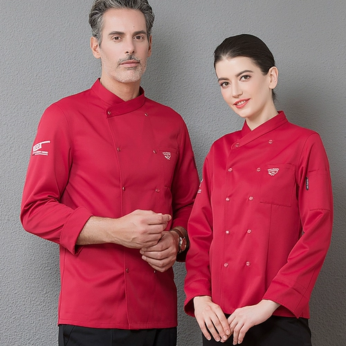 Рабочая одежда шеф-повара, отель с длинными рукавами, китайский и западный ресторан, кухонная одежда, мужской выпечка, повар, осень и зимняя одежда