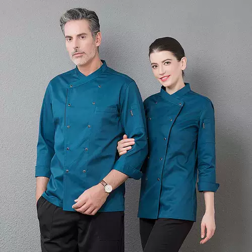 Шеф -поварная одежда мужская длинная рукава осенняя и зимняя одежда, отель, кухонная одежда, магазин тортов, выпечка, одежда шеф -повара Женщины