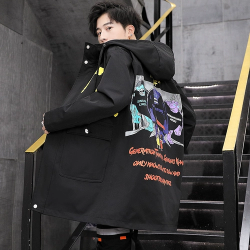 Длинная демисезонная куртка, трендовый лонгслив, толстовка с капюшоном, средней длины, коллекция 2021, оверсайз