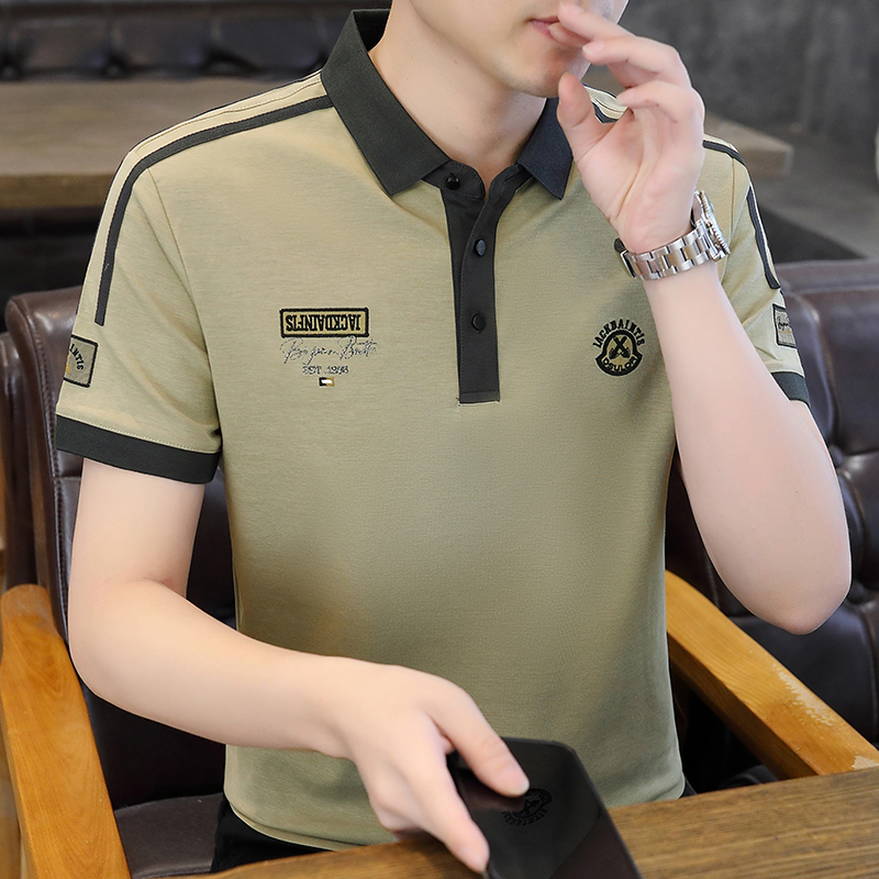 Pure Cotton Heavyweight Polo Shirt for Men, Short-Sleeved, Summer 2026 New Style, Turn-Down Collar, Casual T-Shirt, Trendy Brand, Breathable Half-Sleeve Top