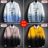 Демисезонная толстовка, утепленные трендовые джинсы с начесом, мужской удерживающий тепло осенний лонгслив, в корейском стиле, круглый воротник