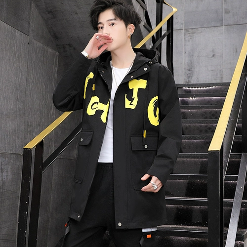 Длинная демисезонная куртка, трендовый лонгслив, толстовка с капюшоном, средней длины, коллекция 2021, оверсайз