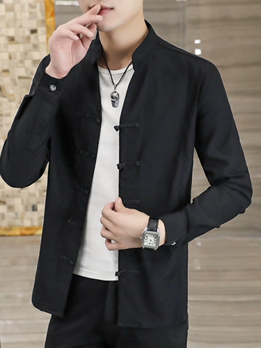 Весенняя осенняя тонкая куртка, китайский стиль, облегающий крой