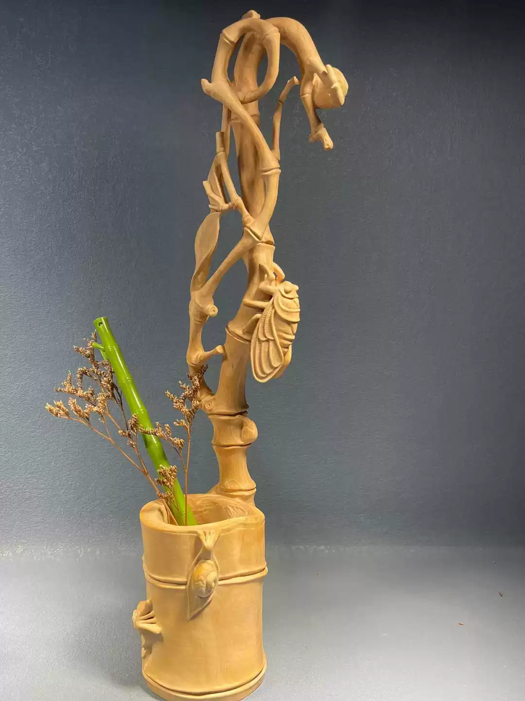 黄杨木 清代 苦行僧 唐物 黄杨木雕雪山大士瘦骨罗汉（苦行僧）摆件实木雕刻复古