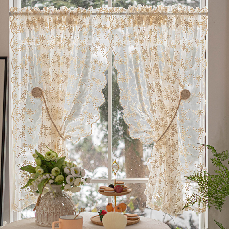 Daisy Window Screen 2025 Model, Light-Transmitting but Not See-Through Curtains for Bedroom, Homestay, Pastoral Style, Fresh Sheer Curtains for Balcony