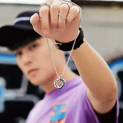 Pendant men's titanium hip-hop female hiphop pendant accessories Korean personality boys simple lettering necklace men's tide