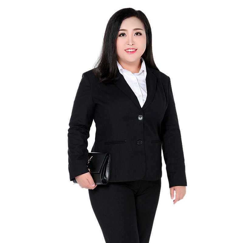 Large size Tibetan career Western suit suit woman fat mm200 catty suit small sub grey work suit positive dress