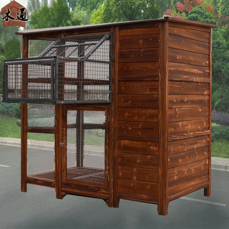 Outdoor wooden loft balcony pigeon cage Household small pigeon breeding box Wooden loft Outdoor wooden loft large