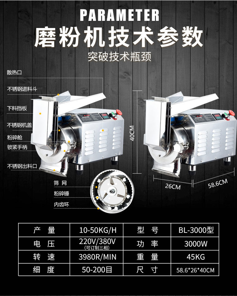巴菱 商用大功率磨粉机 图2