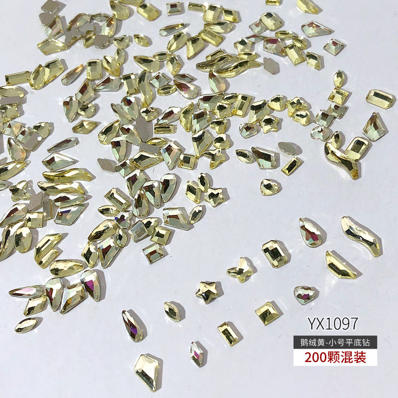 Wen Elf Explosions Mini small size Maillard Flat Shaped Diamond Net Red Nail Super Flash Diamond Nail Diamond Jewelry