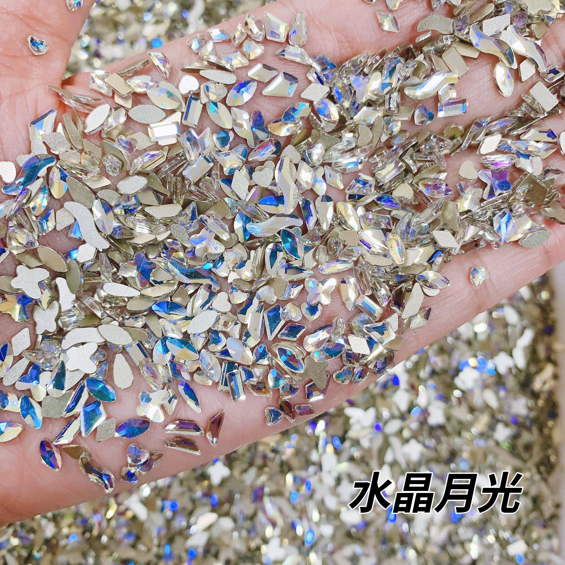 Wen Elf Explosions Mini small size Maillard Flat Shaped Diamond Net Red Nail Super Flash Diamond Nail Diamond Jewelry