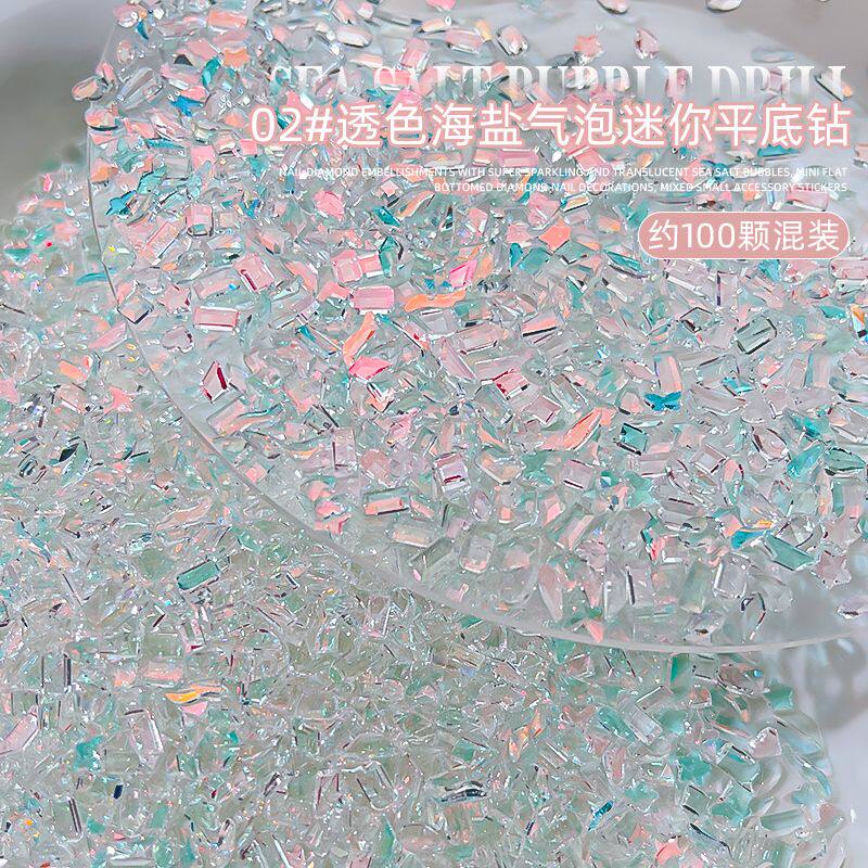 Wen Elf Explosions Mini small size Maillard Flat Shaped Diamond Net Red Nail Super Flash Diamond Nail Diamond Jewelry