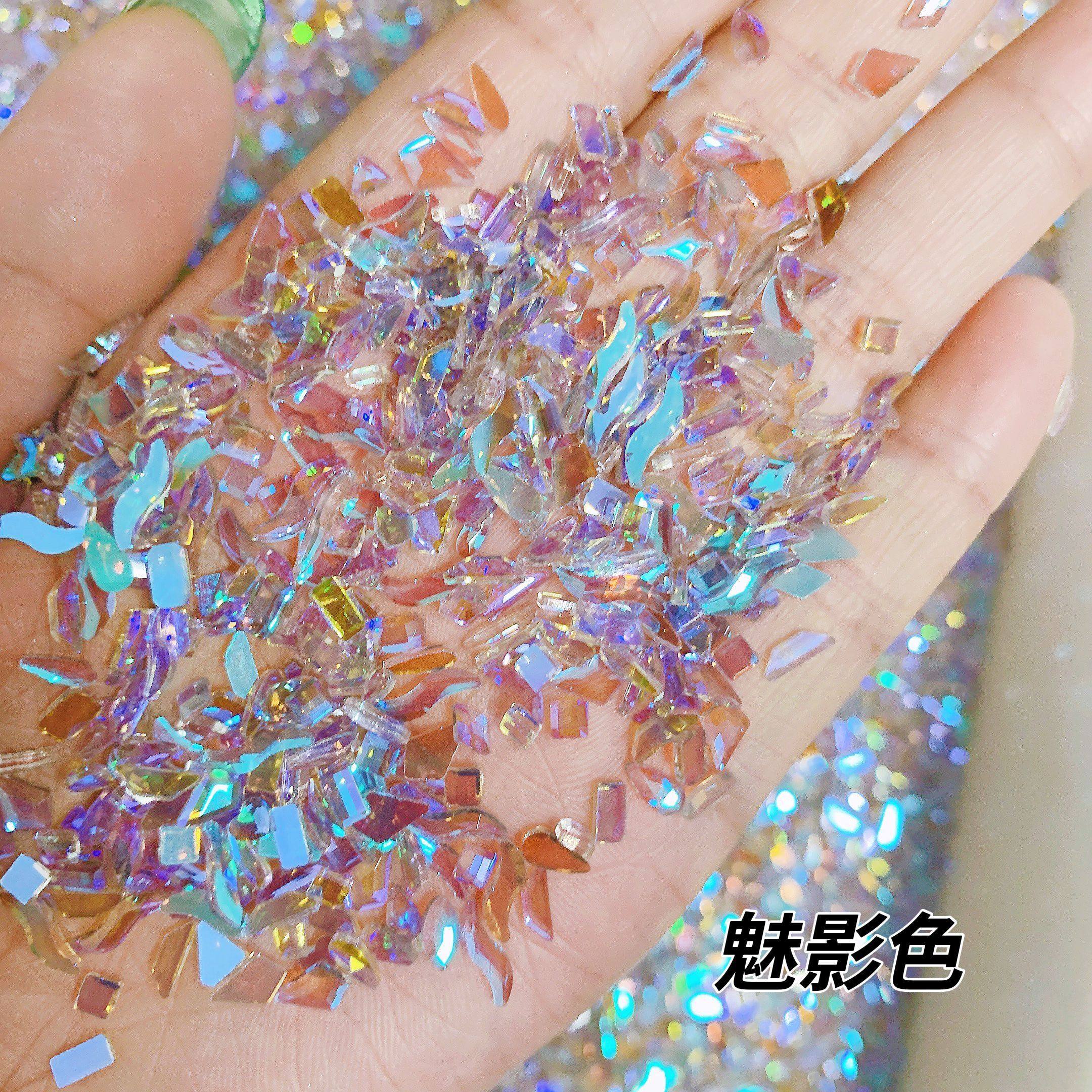 Wen Elf Explosions Mini small size Maillard Flat Shaped Diamond Net Red Nail Super Flash Diamond Nail Diamond Jewelry