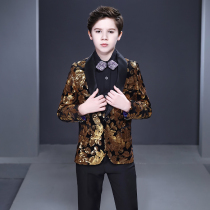 Boy suit suit suit childrens dress show handsome British flower girl suit Middle School child piano performance host