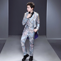 Childrens suit suit boys dress three-piece tuxedo boy piano performance host model catwalk suit