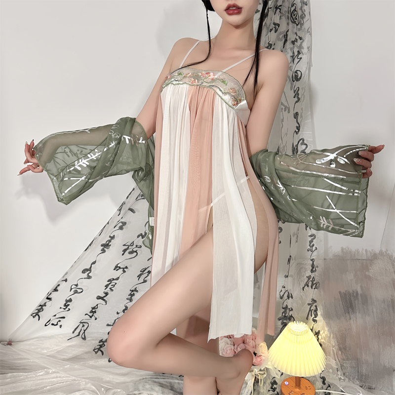 Ancient Style Sexy Pajamas Plus Size Fat mm Pure Desire Temptation Han Dynasty Sexy Suit Classical Palace Imperial Concubine Nightgown Bellyband