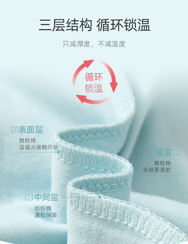 A类品质  恒源祥 儿童精梳棉秋衣秋裤套装 图6