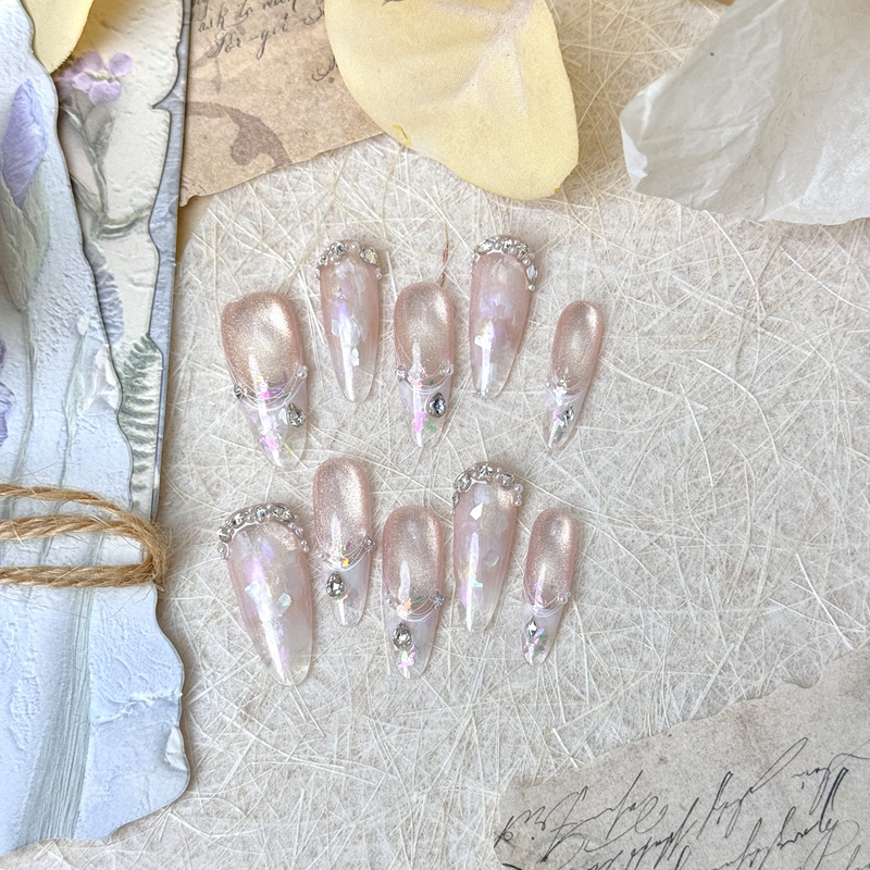 Handmade Nails 26152 Rock Candy Full Nail Type Mu ins Xiaohongshu High-End Luxury Manicure Handmade Nails 26152 Rock Candy Full Nail Type Mu ins Xiaohongshu High-End Luxury Manicure