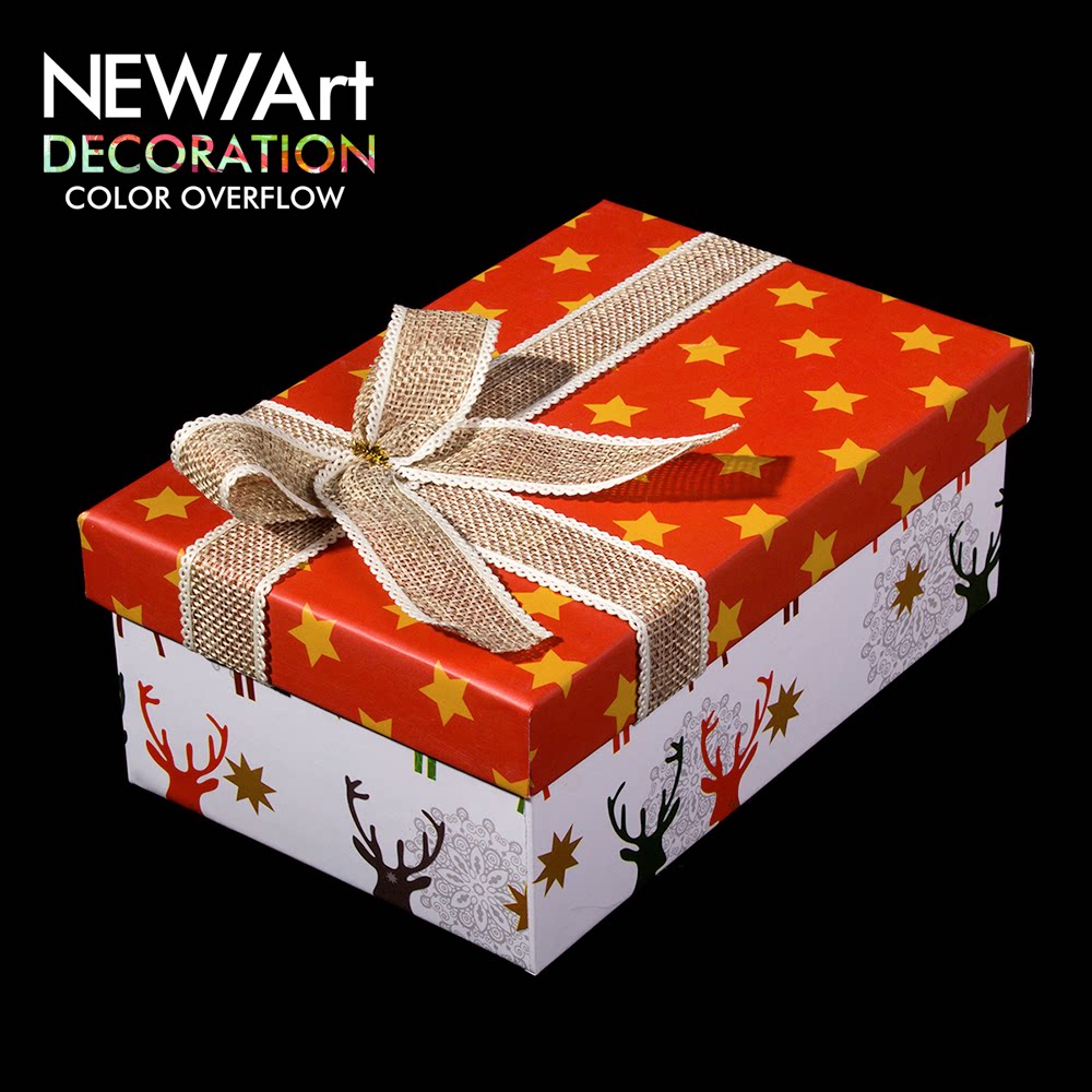 Christmas decorations Gift box size gift box Color cartoon cute candy box Rectangular thickened