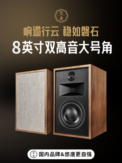 Youtang T701 Audiophile-Grade Bookshelf Speakers Hifi Home Three-Way Tweeter 8inch Horn Passive Speakers