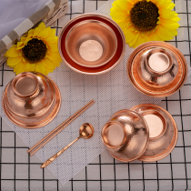 Diandu copper tableware copper bowl copper spoon copper chopsticks copper chopsticks pure copper thickened copper Soup Bowl Spoon rice bowl household Rice Bowl