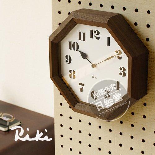 Overseas purchase of Japanese imported lemnos natural solid wood hanging clock Watanabe Griki clock polygon hanging table