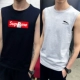 Áo thun không tay nam không tay Cotton cotton thể thao thể thao bóng rổ áo len in xu hướng áo XL - Áo vest cotton khoác vest nam