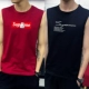 Áo thun không tay nam không tay Cotton cotton thể thao thể thao bóng rổ áo len in xu hướng áo XL - Áo vest cotton khoác vest nam