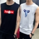 Áo thun không tay nam không tay Cotton cotton thể thao thể thao bóng rổ áo len in xu hướng áo XL - Áo vest cotton khoác vest nam